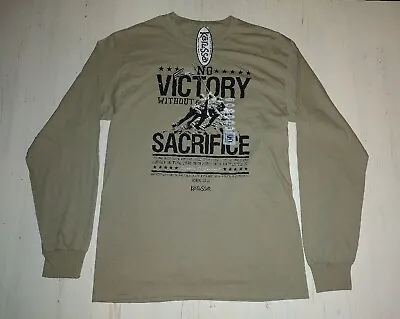 Kerusso No Victory Without Sacrifice T-shirt Size Medium Tan Patriotic Christian • $10.79