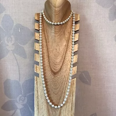 Long Length Cream Large & Small Faux Pearl Necklace  • £1.99