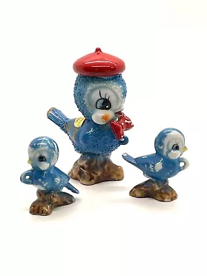 1950's Vintage Mommy BlueBird Figurine With Her  Babies Japan • $95