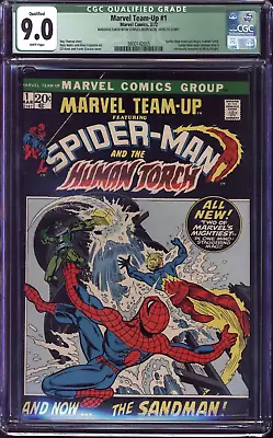 Marvel Team-Up #1 CGC 9.0(Q) WHITE 1972 Spider-Man Torch RARE Printing Error!! • $499.99