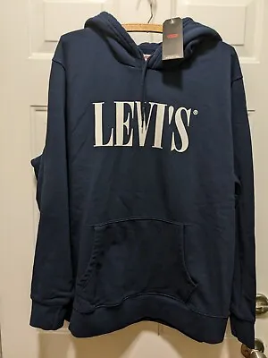 New Levis Hoodie Sweatshirt Navy Blue Unisex Size Xl • $20