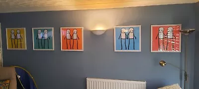 £650 • Buy STIK  Holding Hands  Prints Full  Set Of 5 Framed - Beautiful With Newspaper