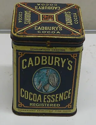 Vintage Cadbury's Cocoa Essence Tin Caddy 1960s - 70s Rare DRINK CHOCOLATE • £12.50