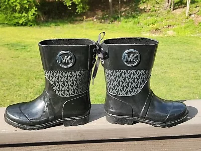 Michael Kors Rain Boots Youth Size 3 Black • $20
