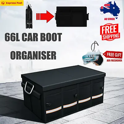66L Car Boot Organiser Partition Collapsible Trunk Foldable Storage Box Tidy • $43.99