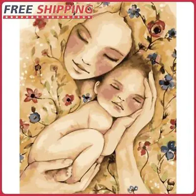 Mother Child DIY Picture Hand Painted Craft Canvas Oil Painting By Numbers Kits • £6.67