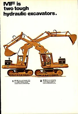 1970 Massey Ferguson Print Advertisement: MF 450 & MF 350 Hyrdraulic Excavators • $17.76