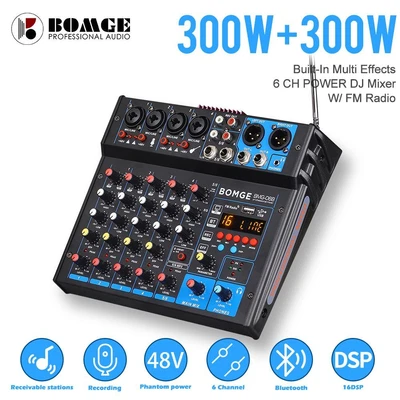 £159.05 • Buy Stereo Amplifier Audio Mixer 6 Channel USB MP3 Radio Power Sound Mixing Console