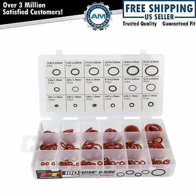 180 Piece Viton O-Ring Assortment Kit Pack W/ Storage Case New • $25.63