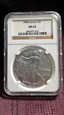 2004 $1 American Silver Eagle NGC MS 69 • $27.29