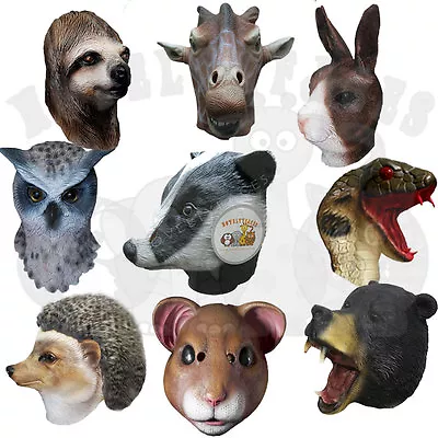 £27.99 • Buy Latex Animal Woodland Bear Wolf Boar Badger Lemur Fox Rat Prop Fancy Dress Mask