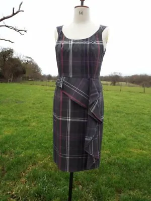 Grey Mix Check Dress Lined NEXT TAILORED Size 16 Reg BNWT RRP £49.00 • £35