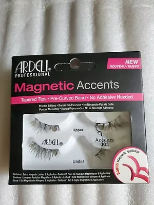 Ardell Pro Magnetic Accents Tapered Tips Pre Curved Band Faux Eye Lashes Black • $4.50