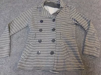 Merona Womens Pea Coat Small Gray Striped • $11