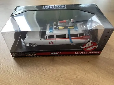 BNIB Hollywood Rides 1/24 Ghostbusters Ecto -1 Metals Die Cast Collectors MIB • £175