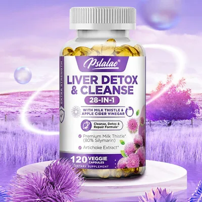 28-In-1 Liver Detox & Cleanse - Liver Support Supplements - With Milk Thistle • $11.19