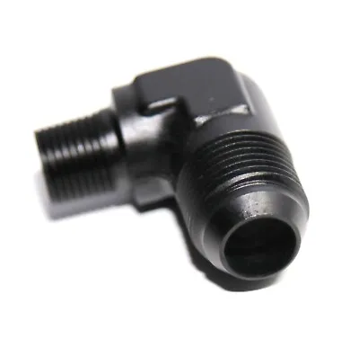 AN10 10AN Male To 3/8 NPT Male 90° Deg Fuel Oil Gas Line Fitting Adapter Black • $10