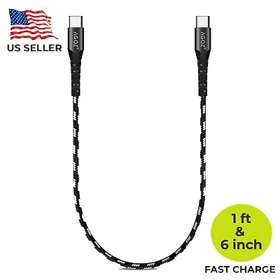 1ft / 6inch Short USB C To USB C Charger Cable  For IPad AiriPad Pro IPhone 15 • $5.95