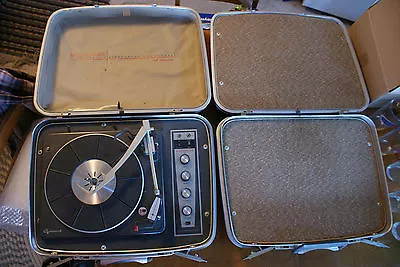 £982.12 • Buy Old Vintage Suitcase Record Player Masterwork Fidelity Garrard Stereo Phonograph