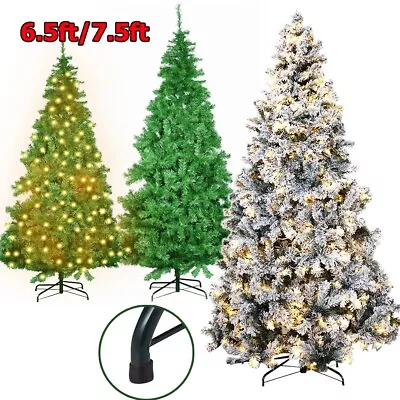 7.5/6.5FT Artificial Christmas Tree Xmas Snow Flocked Home Holiday Party Decor • $89.99