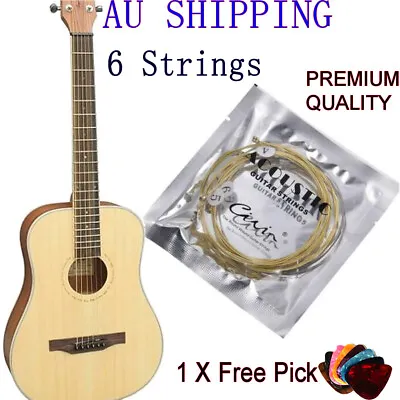 Premium Acoustic Guitar Strings With Free Pick Steel Civin Light Universal • $5.89