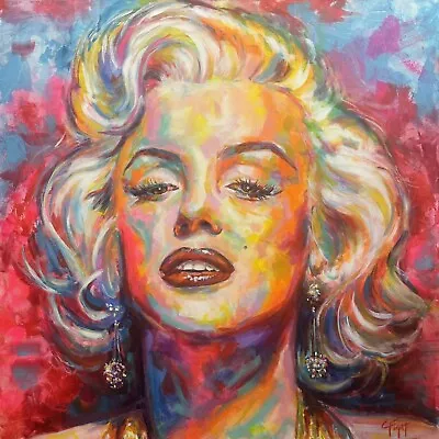 Marilyn Monroe Original Colorful Acrylic Painting On Canvas Art • $1400