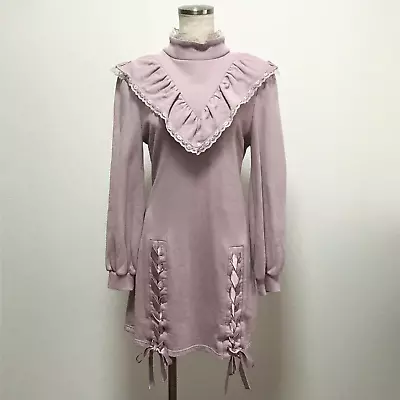 Bubbles Pink Knit Dress Kawaii Jfashion Mini Length Spring Fall Winter • $56