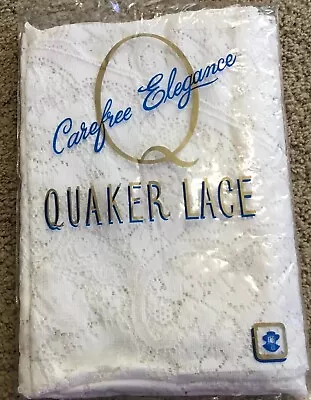 Vtg Quaker Lace  Bouquet Tablecloth 70  Round White Carefree Elegance New In Pkg • $6.95