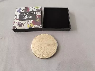 Gucci PARFUMS Mirror Compact Miroir With Box Gold Flower Relief Gucci Plant • $4.25