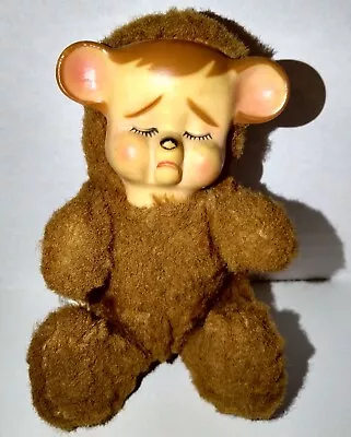 Vintage Knickerbocker Pouty Teddy Bear 6” Rubber Face Plush Stuffed Animal • $49.95