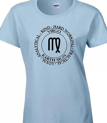 Virgo Ladies T-Shirt Zodiac Astrology Earth Star Sign Stars Birthday Gift Idea • $65.69