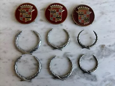 Vintage Lot  Of Cadillac Sombrero Hubcap Badge Medallion Emblem And Wreaths • $40