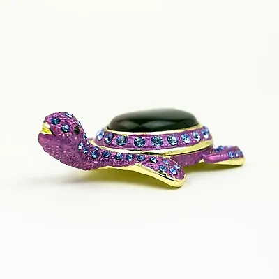 Colored Turtle Trinket Box Hand Made By Keren Kopal & Austrian Crystals Faberge • $0.99