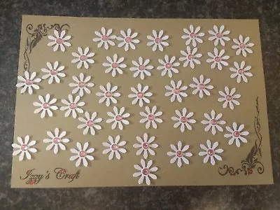 100 White DAISY FLOWER CARD MAKING # 12 CRAFT EMBELLISHMENTS Celebration • £1.89