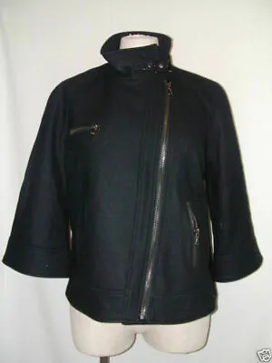 $69 • Buy NEW Victoria Secret Catalog Womens VIA Wool Black Jacket Coat Size S Retail $168