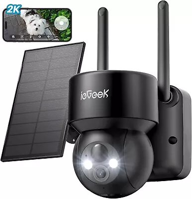 IeGeek Outdoor 360°Wireless Solar Security Camera Home WiFi Battery PTZ CCTV Cam • £50.99