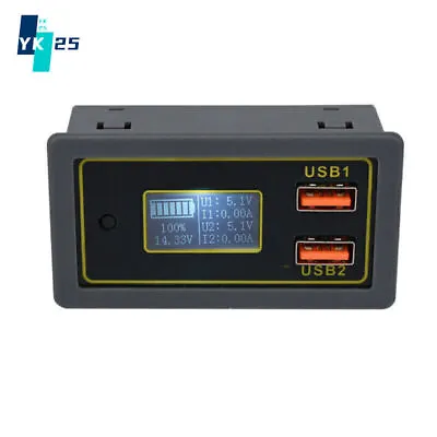 Battery Capacity Voltmeter Voltage Display Volt Monitor LCD DC 12V 24V Gauge UK • £12.91