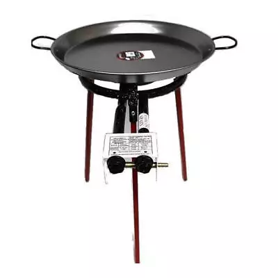 Paella Cooking Set With 46cm Polished Steel Paella Pan Gas Burner Legs & Spoon • £109