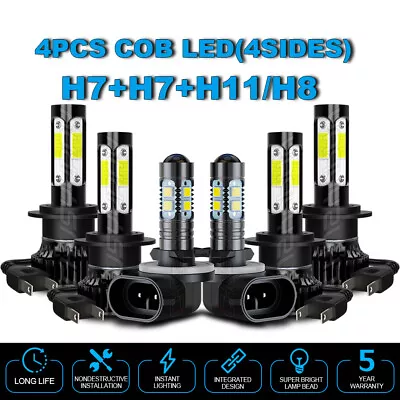 For 2012-2016 2017 Hyundai Veloster  LED Headlight High Low+Fog Light Bulbs Kit • $33.05