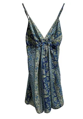 Vintage Oscar De La Renta Boho Empire Waist Sexy Babydoll Slip MiniDress Sz Sm • $69.91