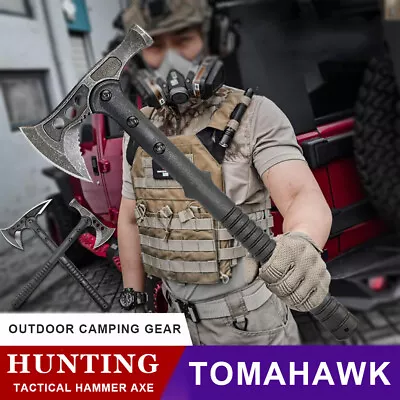 Military Tactical Portable Axe Outdoor Camping Hunting Hatchet Fighting Tomahawk • $32.99