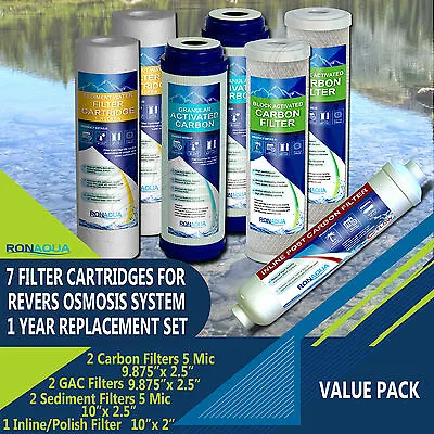 7 Filters 1-Year Replacement Filter Kit For 5 & 6-Stage Reverse Osmosis • $32.99