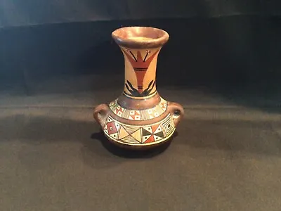 Vintage Pisac Peruvian Handpainted South American Folk Art Vase Peru • $6