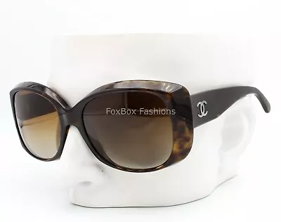 Chanel 5227-H 714/T5 Sunglasses Brown Tortoise Polarized Pearl Logo - Read • £156.74