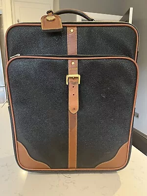 Mulberry Vintage Black (with Tan) Scotch-grain Leather Weekend Suitcase. Quality • £600