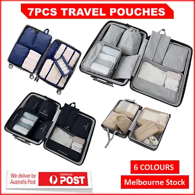 $16.89 • Buy Packing Cubes Travel Pouches Clothes Luggage Organiser Underwear Storage Bags 7x