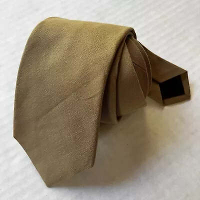 J Crew Ludlow Slim Mens Neck Tie Cotton Khaki Tan 58  Long X 3  Wide Preppy • $19.95