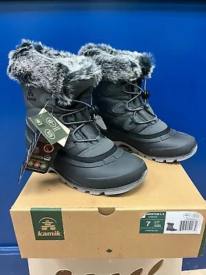 NEW Women's Boots Size 7 Snow Gray Kamik Momentum L 2 Heat-Mx -40 Waterproof NIB • $59.99