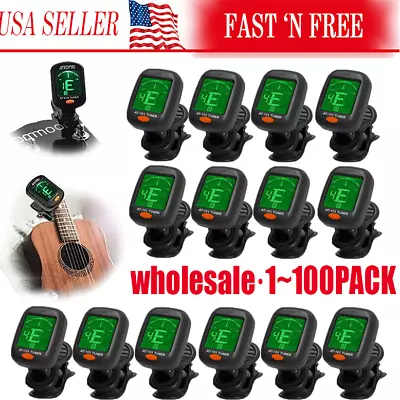 LCD Clip On Chromatic Acoustic Electric Guitar Bass Ukulele Banjo Violin Tuner • $326.59