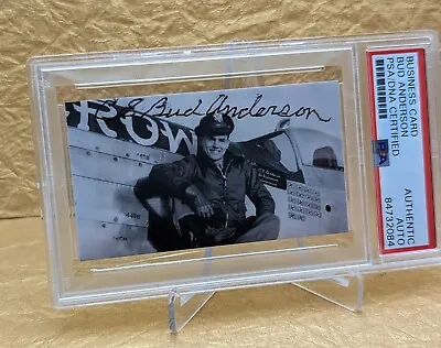 PSA Clarence Bud Anderson Autograph WWII Triple Ace Business Card P-51 Mustang  • $75